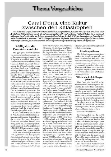 Caral (Peru), eine Kultur zwischen den Katastrophen