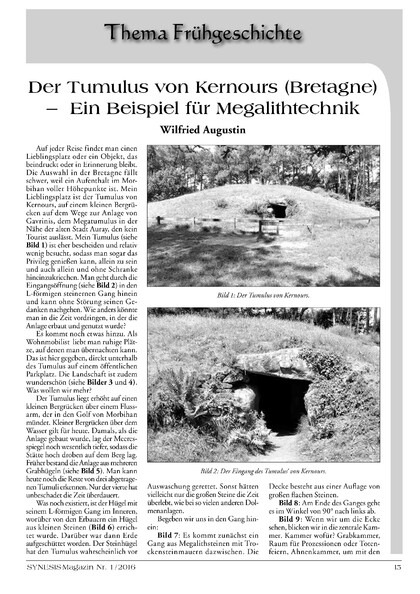Der Tumulus von Kernours (Bretagne) Ein Beispiel für Megalithtechnik