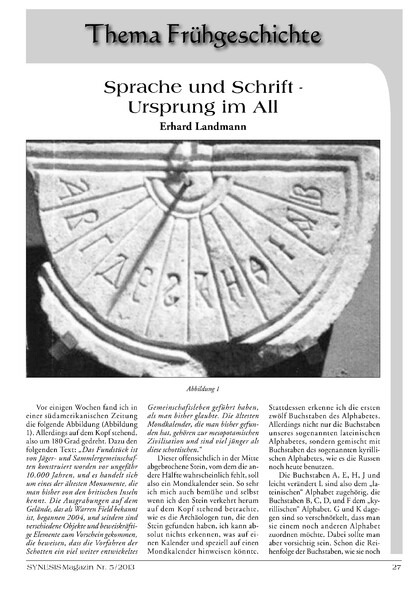 Sprache und Schrift – Ursprung im All