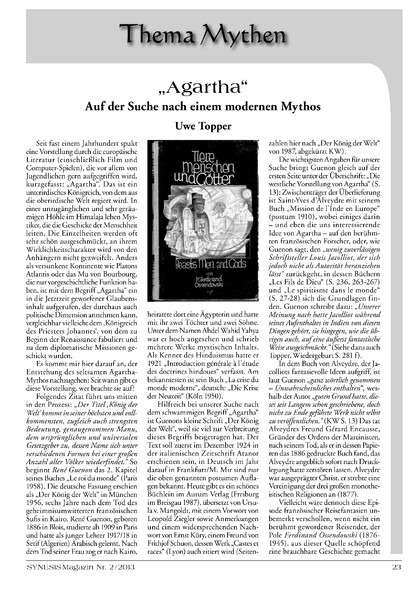 „Agartha“ – Auf der Suche nach einem modernen Mythos