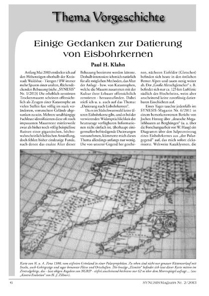 Einige Gedanken zur Datierung von Eisbohrkernen