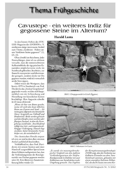 Cavustepe – ein weiteres Indiz für gegossene Steine im Altertum?