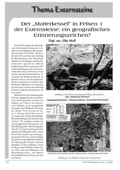 Der Mutterkessel in Felsen 1 der Externsteine: ein geografisches Erinnerungszeichen?