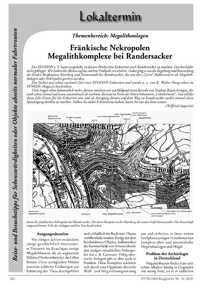 Fränkische Nekropolen – Megalithkomplexe bei Randersacker