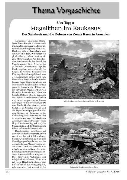 Megalithen im Kaukasus – Der Steinkreis und die Dolmen von Zorats Karer in Armenien