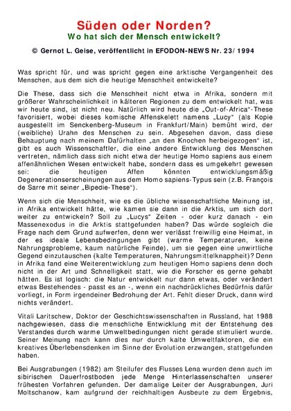 Süden oder Norden? Wo hat sich der Mensch entwickelt?