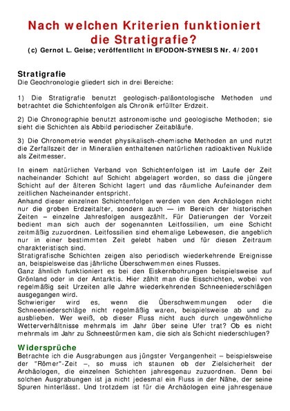 Nach welchen Kriterien funktioniert die Stratigrafie?