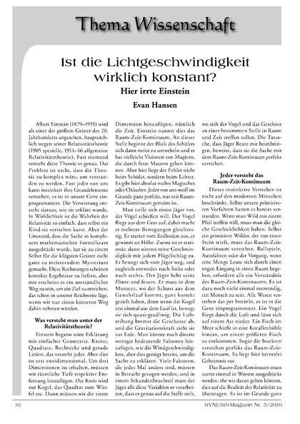 Ist die Lichtgeschwindigkeit wirklich konstant? Hier irrte Einstein