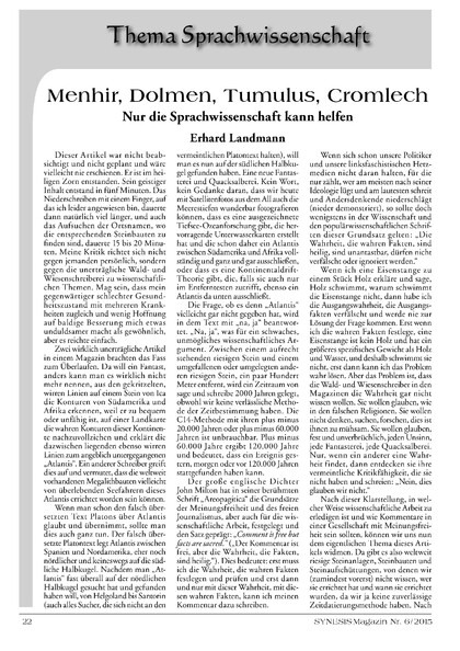 Menhir, Dolmen, Tumulus, Cromlech – Nur die Sprachwissenschaft kann helfen