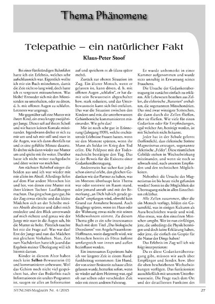 Telepathie – ein natürlicher Fakt