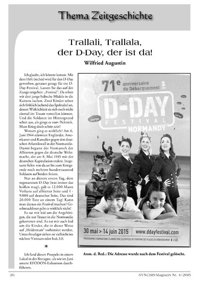 Trallali, trallala, der D-Day, der ist da!