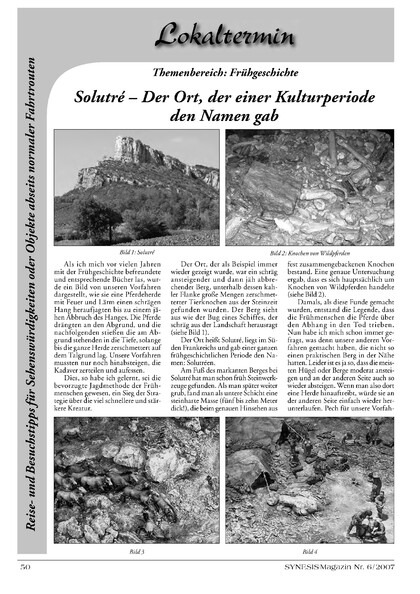Solutré – Der Ort, der einer Kulturperiode den Namen gab