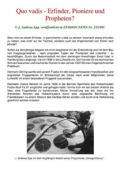 Quo vadis – Erfinder, Pioniere und Propheten?