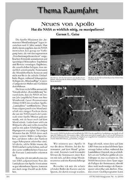 Neues von Apollo – Hat es die NASA wirklich nötig, zu manipulieren?
