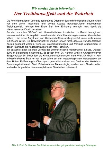 Der Treibhaus-Effekt und die Wahrheit